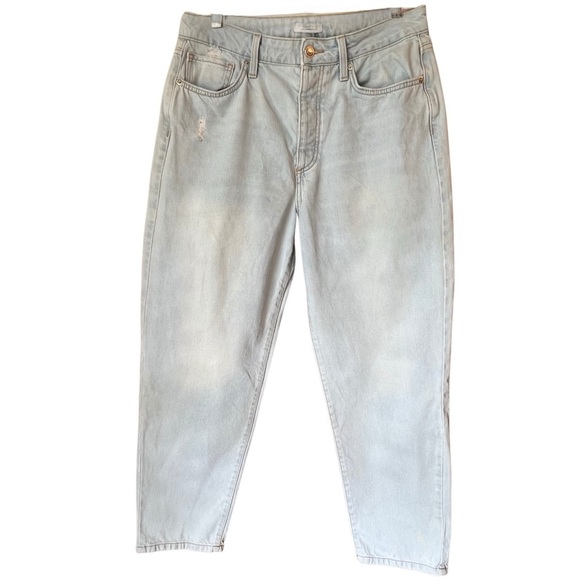 Forever 21 Jeans Premium Barrel Hi Rise Distressed Button Fly Light Blue Wash 30 - Picture 16 of 16